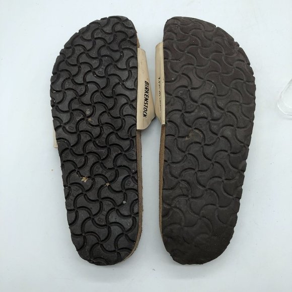 Birkenstock Madrid BirkoFlor Sandals Slides Shiny Ivory 40 Womens US 9 Narrow - Picture 10 of 11